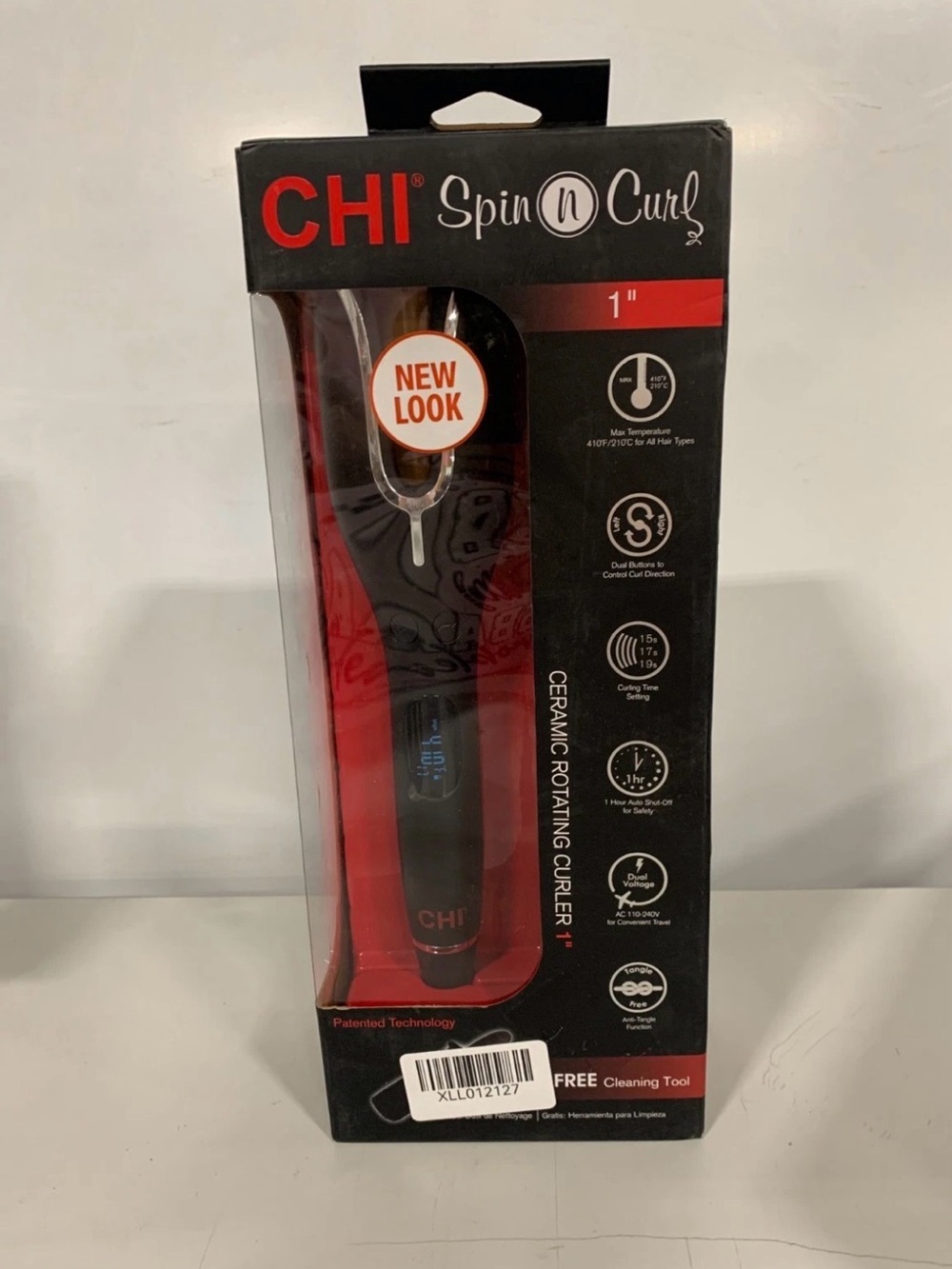 Chi Spin N Curl 1" Ceramic Rotating Curler - Black